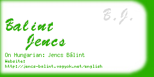 balint jencs business card