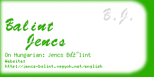 balint jencs business card